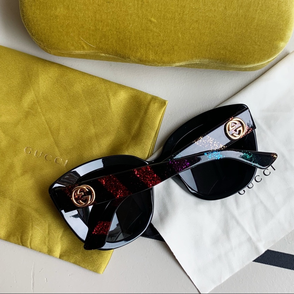Gucci Glitter Stripe Sunglasses
